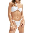thumbnail image 2 of OSFVNOXV 2 Piece Swimsuits for Women ,Cute Bathing Suits for Women One Straps Bandeau Bra and String Waist Thongs, 2 of 4
