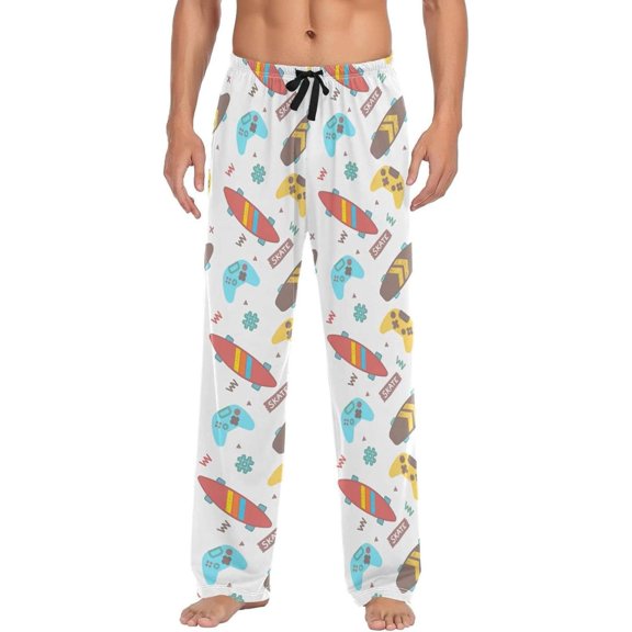 GZHJMY Gamepad Pajama Pants for Men, Lounge Pants Lightweight Men Pajama Bottoms with Drawstring Pockets, Christmas New Year Birthday Gifts, X-Large