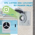 thumbnail image 4 of EilxMag 30 Amp Generator Power Inlet Box, NEMA L14-30P PB30 Power Inlet Box, 125/250 Volt, 7500 Watts Generator Transfer Switch, Weatherproof for Outdoor Receptacle, ETL, 4 of 8