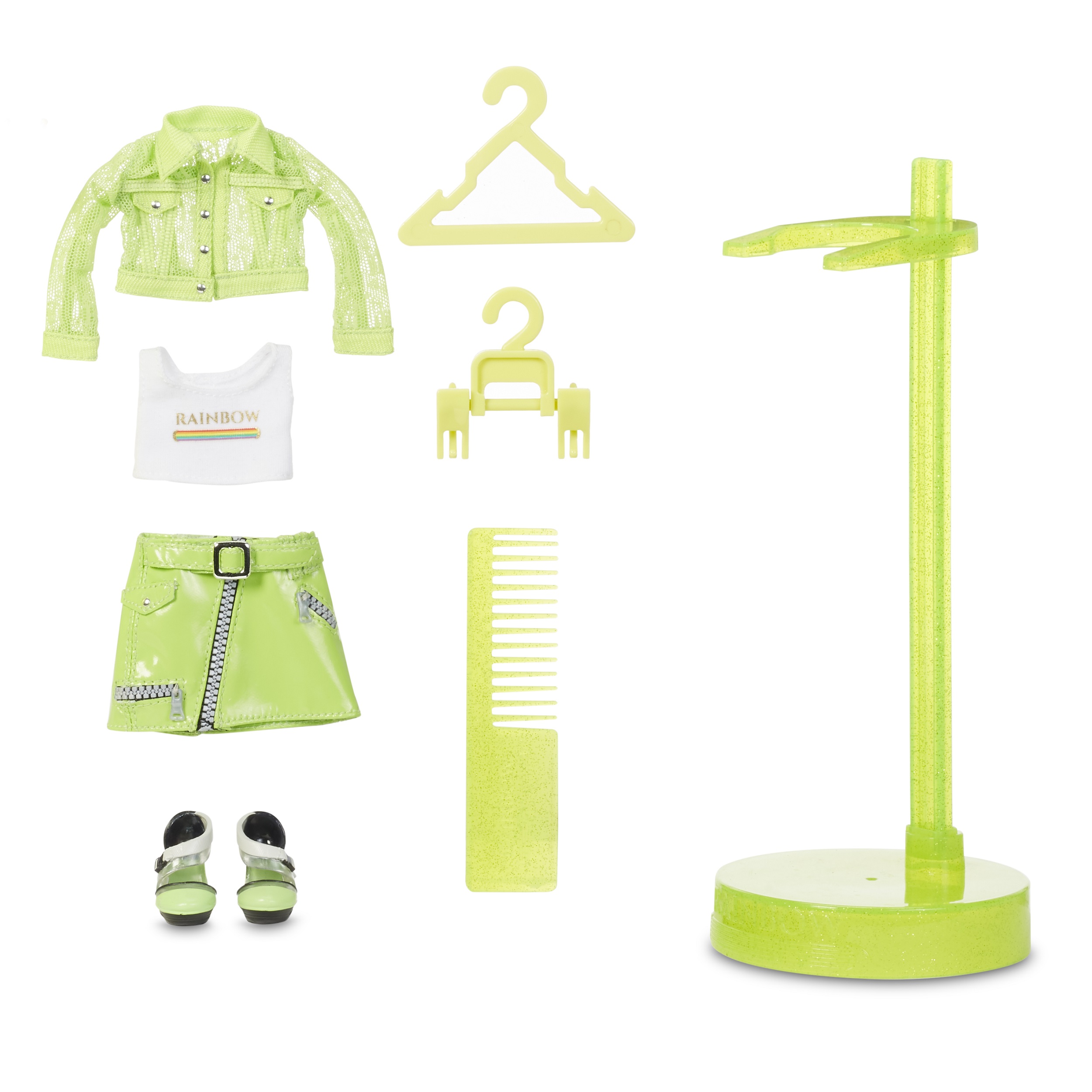 Rainbow High Karma Nichols – Neon Green Fashion Doll with 2 Complete Mix & Match Outfits and Accessories, Toys for Kids 6-12 Years Old - image 9 of 9