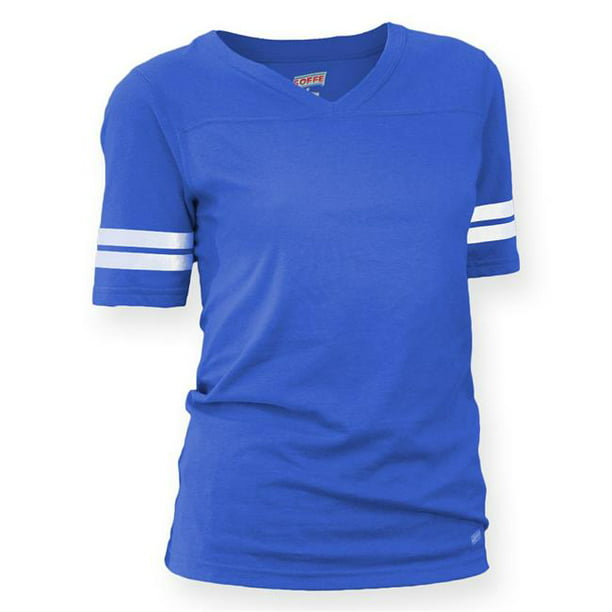 Soffe - soffe 239g430xlg girl football tissue cotton tee jersey, royal ...