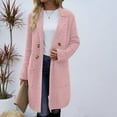 thumbnail image 3 of ClodeEU Women's Long Cardigan Sweaters With Pockets,Long Sleeve Double Breasted Knit Coat,Fall Lapel Sweater Blazer Coats Pink,Womens Plus L, 3 of 6
