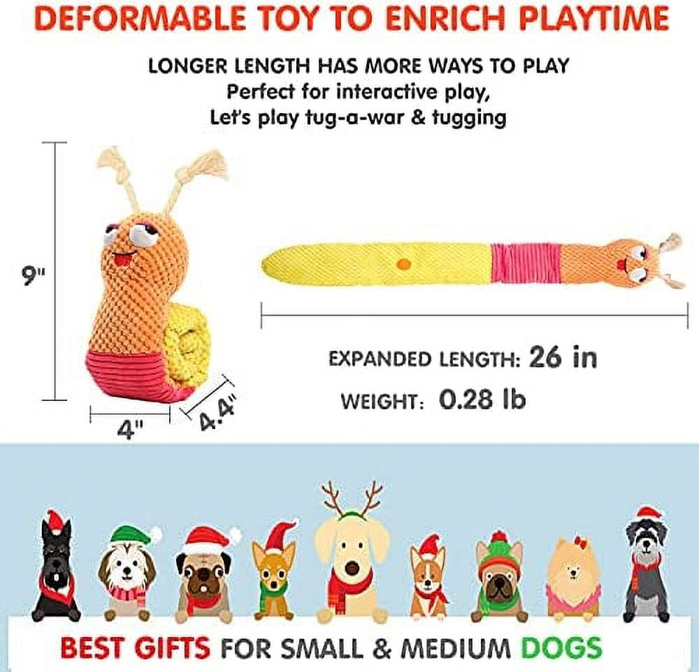 Dog Enrichment Toys - Dog Puzzles Squeaky Treat Dispensing Crinkle Plush Snuffle Toys - Treat Toy for Small Medium Large Breed Puppy, Snail