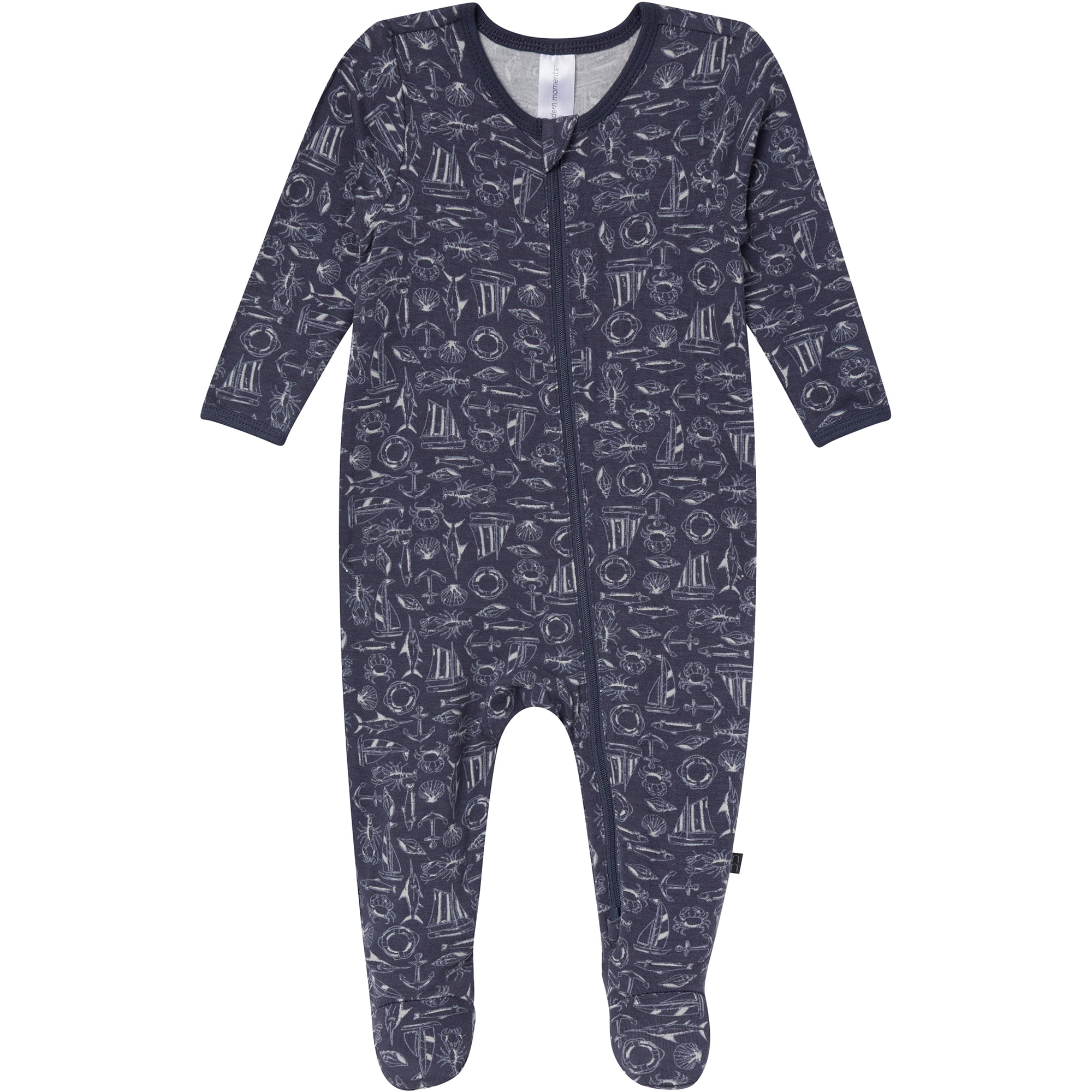 Modern Moments by Gerber Baby Neutral Viscose Patriotic Americana Two-Way Zip Sleep 'N Play Footed Pajamas, Sizes Newborn - 6/9 Months