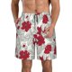 thumbnail image 1 of Fotbe Leaves And Anemone Flowers In Red Grey Trajes de Baño Estampados para Hombre, Shorts de Verano de Secado Rápido, Ropa de Playa, Bañadores-Small, 1 of 6