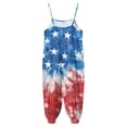 thumbnail image 4 of Splozh Toddler Girl 1-10 Years 4th of July Outfit Baby Girl American Flag Romper Jumsuit Cute Summer Clothes,Dark Blue,9-10 Years, 4 of 5