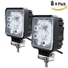 "Phenas 2Pcs 4"" 27W Square Flood LED Work Light Waterproof rate IP67 Super Bright Driving Light for ATV Jeep Wrangler 4x4 Rv Trailer Fishing Boat Tractor Truck, 2 Years Warranty"