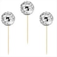 thumbnail image 2 of 24 Piezas Adornos para Magdalenas Bola Discoteca,Decoración para Tarta Feliz Cumpleaños,Selecciones Pastel de Bola Discoteca,Decoración Pastel Temática para Fiesta Temática Disco, 2 of 5