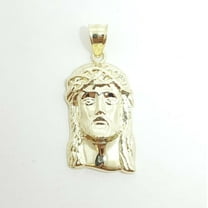 10k yellow gold Jesus face head pendant charm fine gift religious jewelry 3.3g