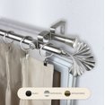thumbnail image 4 of Ireland 13/16" Double Bay Window curtain rod Adjustable 20"-36", 38"-72" - Satin Nickel,(ABay-72-5D), 4 of 4