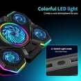 thumbnail image 4 of Laptop Cooling Pad, Gaming Cooler with 5 Quiet Fans and LED Lights (One-Click Close), Fan Pad Fits 12-17 Inch Laptop, 7 Adjustable Height, 4 of 4