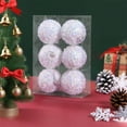 thumbnail image 6 of Christmas Balls, 6pcs Red Glitter Foam Ornaments Set Lightweight Hanging Decorations for Christmas Tree Holiday Party Home Decor 2025, 6 of 6