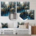 thumbnail image 4 of Designart "Urban Elegance Gold And Blue II" City Art Deco Metal Art Living Room, 4 of 5