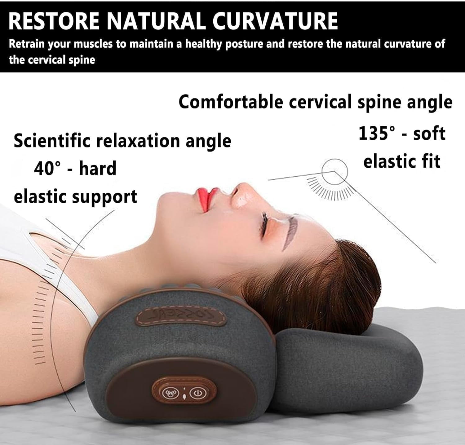 Artuvate Cervical Pillow, 3-in-1 Neck Massager & Relaxer with Heat, Deep Comfort Massage, Neck Stretcher for Gentle Daily Relaxation