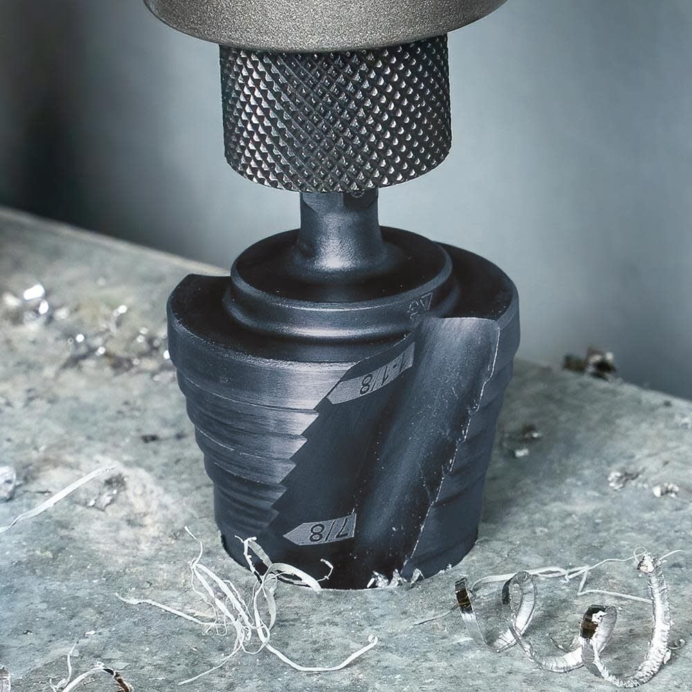 Klein Tools 7/8In To 1-1/8In Quick Release Sprial Flute Step Drill Bit