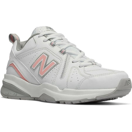 new balance women's 608v5 casual comfort cross trainer, white/pink, 8.5 d us