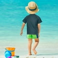 thumbnail image 4 of FORMRS Boys Rash Guard with Short Sleeves UPF 50+ Swim Shirts Sizes 3-12T, Green Lemon Leaves, 4 of 6