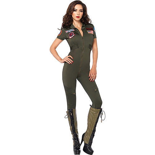 at se Databasen Soar Adult Sexy Flight Suit Costume - Top Gun-Plus - Walmart.com
