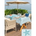 thumbnail image 5 of Outdoor Tablecloth with Umbrella Hole for Patio/Picnic/Party/Camping, Teal Starfish Waterproof Table Cloth Rectangle Table Cover Washable, Vintage Gray Farmhouse Coastal Summer (52"x 70"), 5 of 9