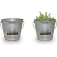thumbnail image 4 of Galvanized Ribbed Bucket Planter - 10", 4 of 5