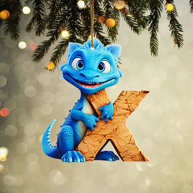 Fiudx Adornos Navideños de 26 Letras, Diseño Personalizado Diy, Material Acrílico Resistente, Colores Brillantes, Decoración Versátil para El Árbol, Decoración para Fiestas En Casa o En La Oficina, T