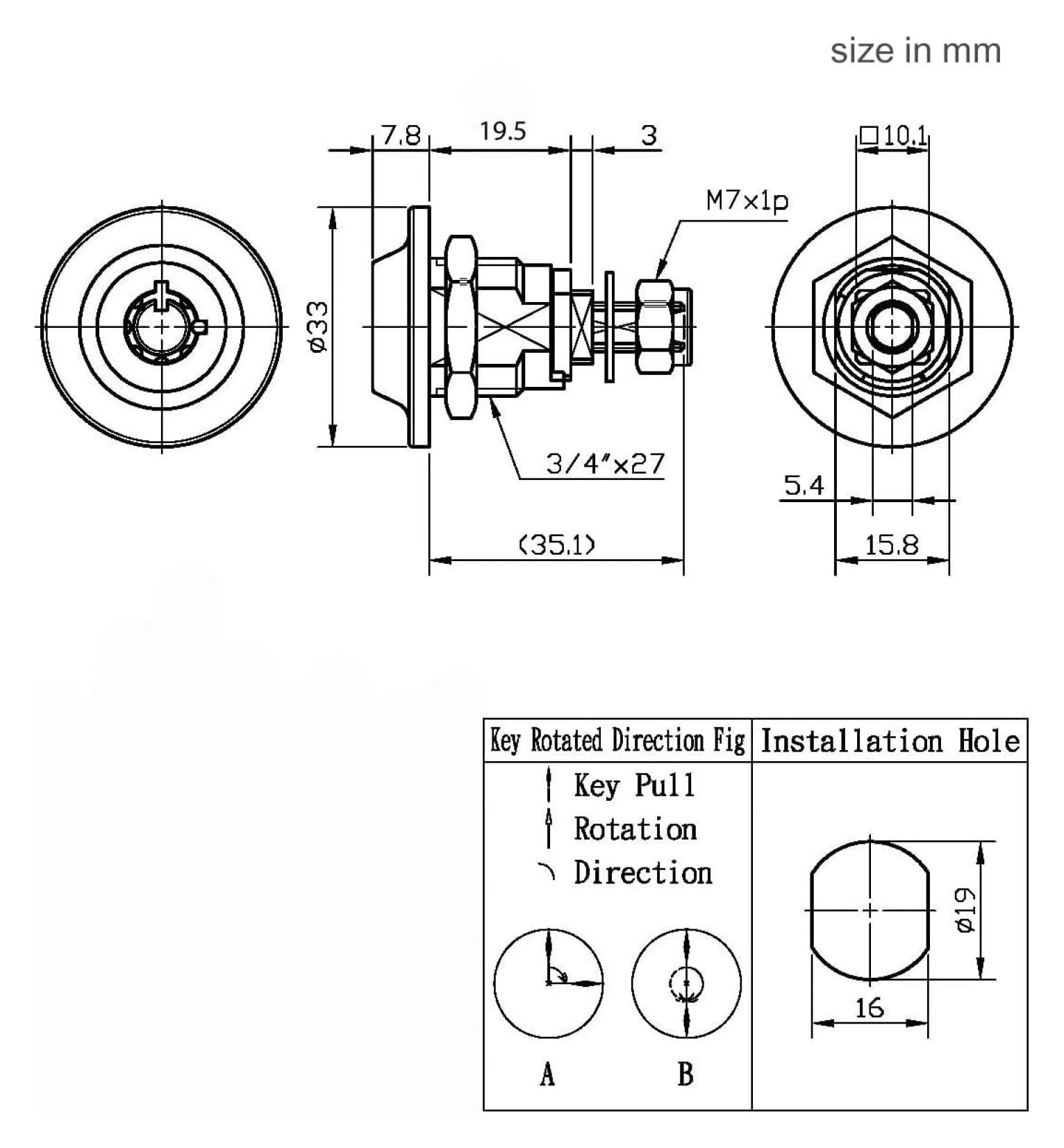 Gun Cabinet Original Homak Toolbox Lock 3/4" Replacement Lock Item# 2417 (Keyed Alike X 2)
