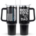 thumbnail image 3 of Fishing Gifts for Dad Reel Cool Dad 40 OZ Tumbler Cup Fathers Day Birthday Christmas Gifts Fishing Coffee Mug with Handle, 3 of 6