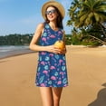 thumbnail image 3 of Goofa Plants And Flamingos for Summer Dresses for Women – Beach Floral Sundress, Casual Pockets Boho Tank Dress for Hot Days, 3 of 7