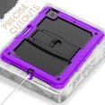 thumbnail image 3 of FJLBDE Case for iPad Pro 12.9 2022/2021/2020/2018 6th/5th/4th/3rd Gen, Rugged Shockproof Tablet Cases Cover with Kickstand Shoulder Strap, Purple, 3 of 7