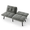 thumbnail image 6 of Aukfa 3-in-1 Velvet Futon Sofa Bed, 63" Sleep Sofa with Split 5-Position Backrests, Gray, 6 of 7