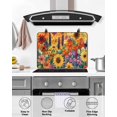 thumbnail image 5 of nqOlkjepod Large Induction Cooktop Protector Mat 28.5"x20.5", Colorful Flowers Stove Top Covers for Electric Stove, Farmhouse Sunflower Daisy Stove Burner Cover Mats, Glass Top Stove Cover, 5 of 8