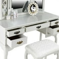 thumbnail image 4 of Furniture of America Coriander Wood 3-Piece Bedroom Vanity Set in White, 4 of 8