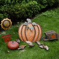 thumbnail image 3 of Metal Pumpkin Harvest Fall Decor Thanksgiving Halloween Outdoor Yard Garden Decor Free Standing Pumpkin Decorations for Home (H-18), 3 of 10