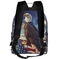 thumbnail image 3 of Lsque Night Sky Bald Eagle Pattern Backpack – School Travel Canvas Daypack with Ergonomic Padded Straps, Multiple Compartments & Leather Handle, 3 of 5
