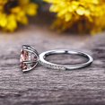 thumbnail image 5 of 6mm Round Morganite 1.5 Carat Engagement Ring Solid 10k Rose Gold Wedding Ring basket underneath Halo Pink Gemstone Promise Ring for Bride, 5 of 5