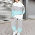 thumbnail image 2 of MKOSPLRT Kids Sweatsuit Girls Boys Fleece 2 Piece Outfits Color Block Hooded Sweatshirt Jogger Sweatpants Athletic Clothing Sets Pocket 4-15Y, 2 of 7