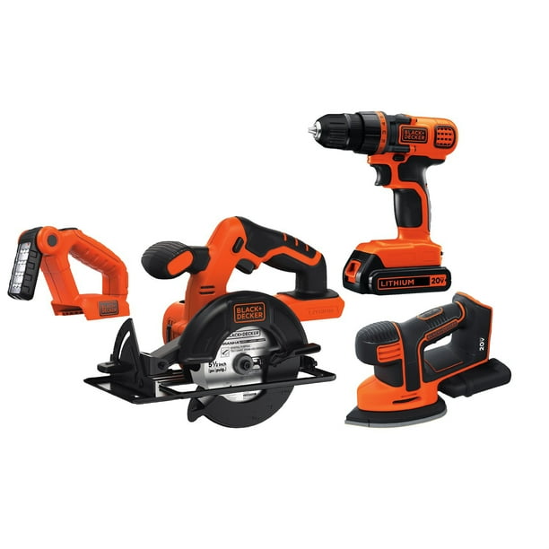 BLACK+DECKER 4 Tool Lithium Cordless Combo Kit, BD4KITCDCMSL - Walmart