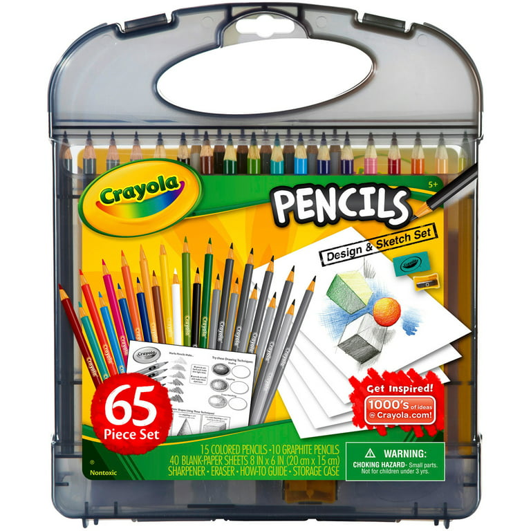Crayola Design and Sketch Drawing Set for Child Ages 5+, 65 Pieces 