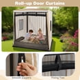 thumbnail image 4 of Costway Kids Wooden Sandbox with Canopy Mesh Door Windows Bench Seats Foldable Storage Box, 4 of 9