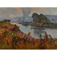 thumbnail image 3 of Robert Antoine Pinchon 14x11 Black Modern Framed Museum Art Print Titled - Seine Edge (1935), 3 of 5