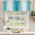 thumbnail image 3 of 2 Panels Turquoise White Ombre Valance for Windows, Abstract Art Modern Teal Gradient Light Filtering Kitchen Curtains, Rod Pocket Window Treatment Curtain Valances for Living Room Bedroom, 54"x18", 3 of 9