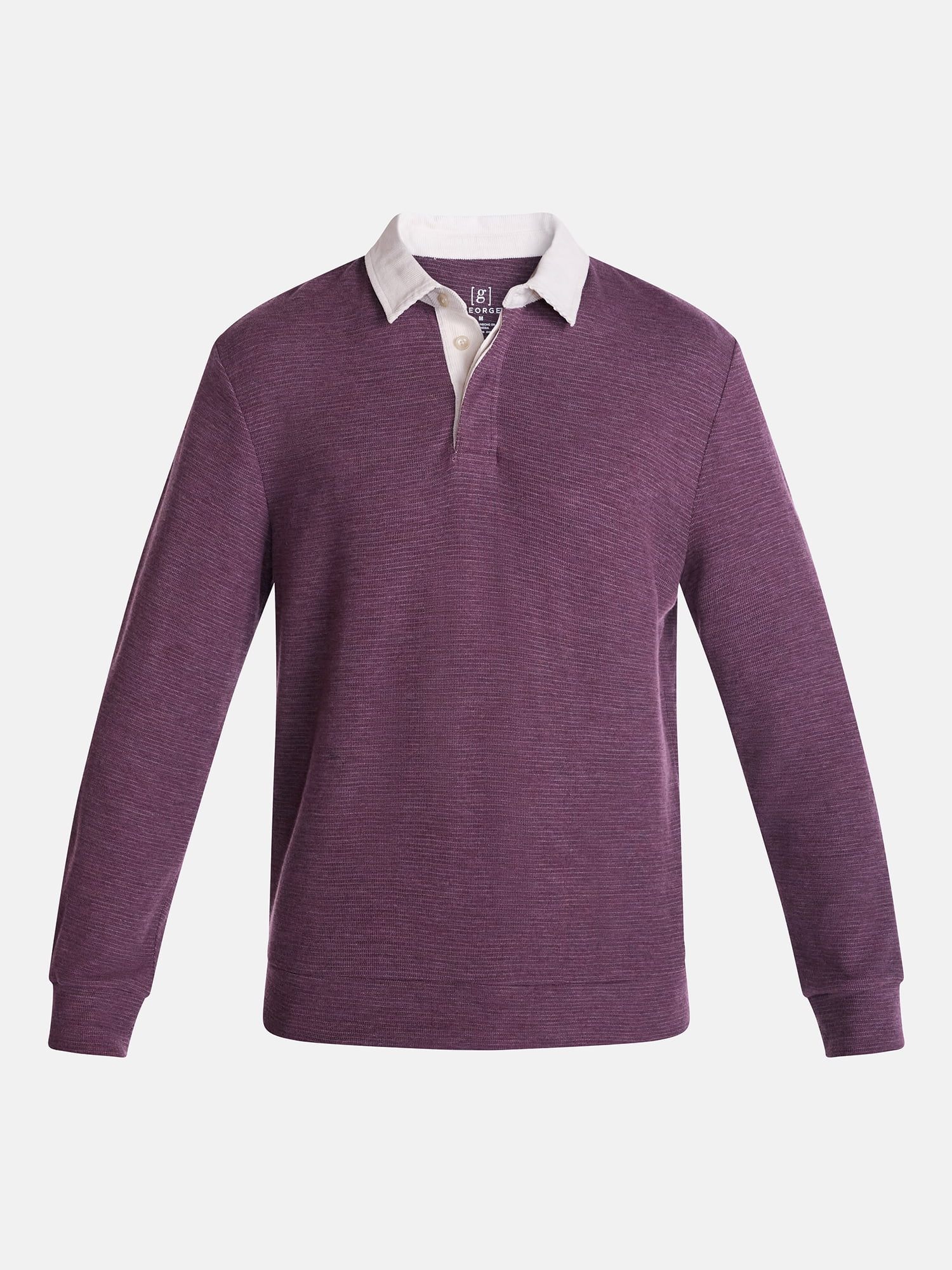 George Men's and Big Men's Rugby Shirt with Long Sleeve, Size S-6XB