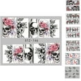 thumbnail image 3 of Halloween Nail Art Sticker Retro Style Nail Decoration Wraps nail decor Tatoos Manicure Flower Ghost Skull Decal, 3 of 7