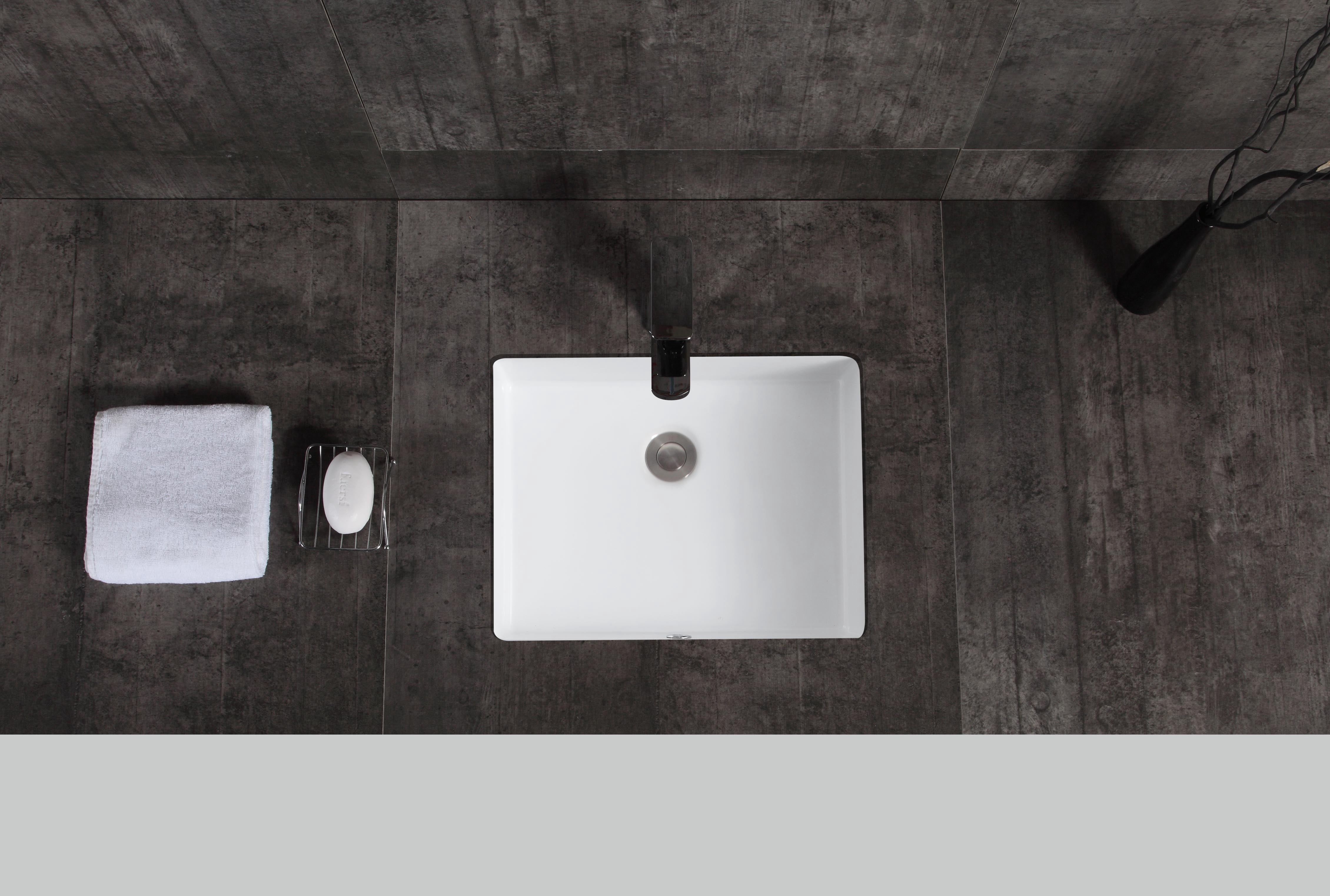 Lila Undermount Ceramic Basin Sink, Glossy White