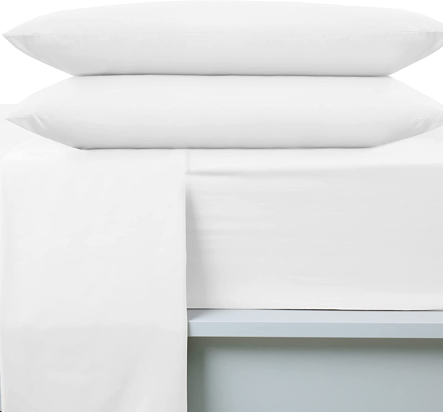 Martex 225 Thread Count Cotton Rich Bed Sheet Set – Soft Durable Wrinkle Resistant – 3-Piece Full – White