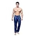 thumbnail image 3 of Tony & Candice Pantalon de Pyjama en Satin pour Hommes, Bas de Pyjama Longs (Large, Bleu Nuit), 3 of 4
