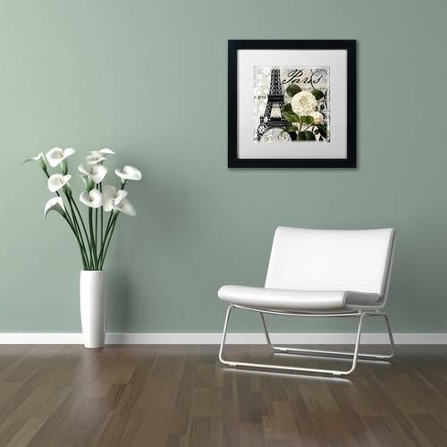 Trademark Fine Art "Paris Blanc I" Canvas Art by Color Bakery White Matte, Black Frame