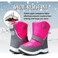 thumbnail image 5 of Kushyshoo Kids Snow Boots Waterproof Pink Girls Winter Boot Big Kid Size 1, 5 of 6