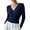 Navy, variant on gbyLJF Women's Wrap Cross V Neck Tops Slim Fit Long Sleeve Sweater Lightweight Soft Knitted Blouse