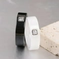 thumbnail image 2 of 6mm Black/White Ceramic Round AAA CZ Band Rings Women's Wedding Ring Size 6-10, 2 of 7